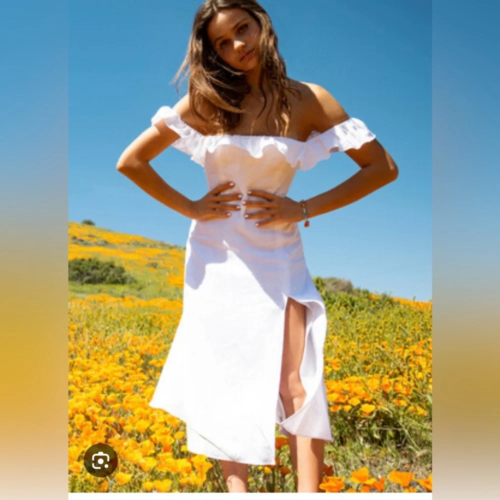 Reformation Amethyst Dress in White - Picture 2 of 2